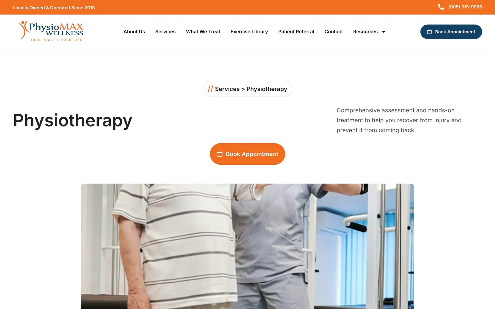 The physiotherapy page in August.