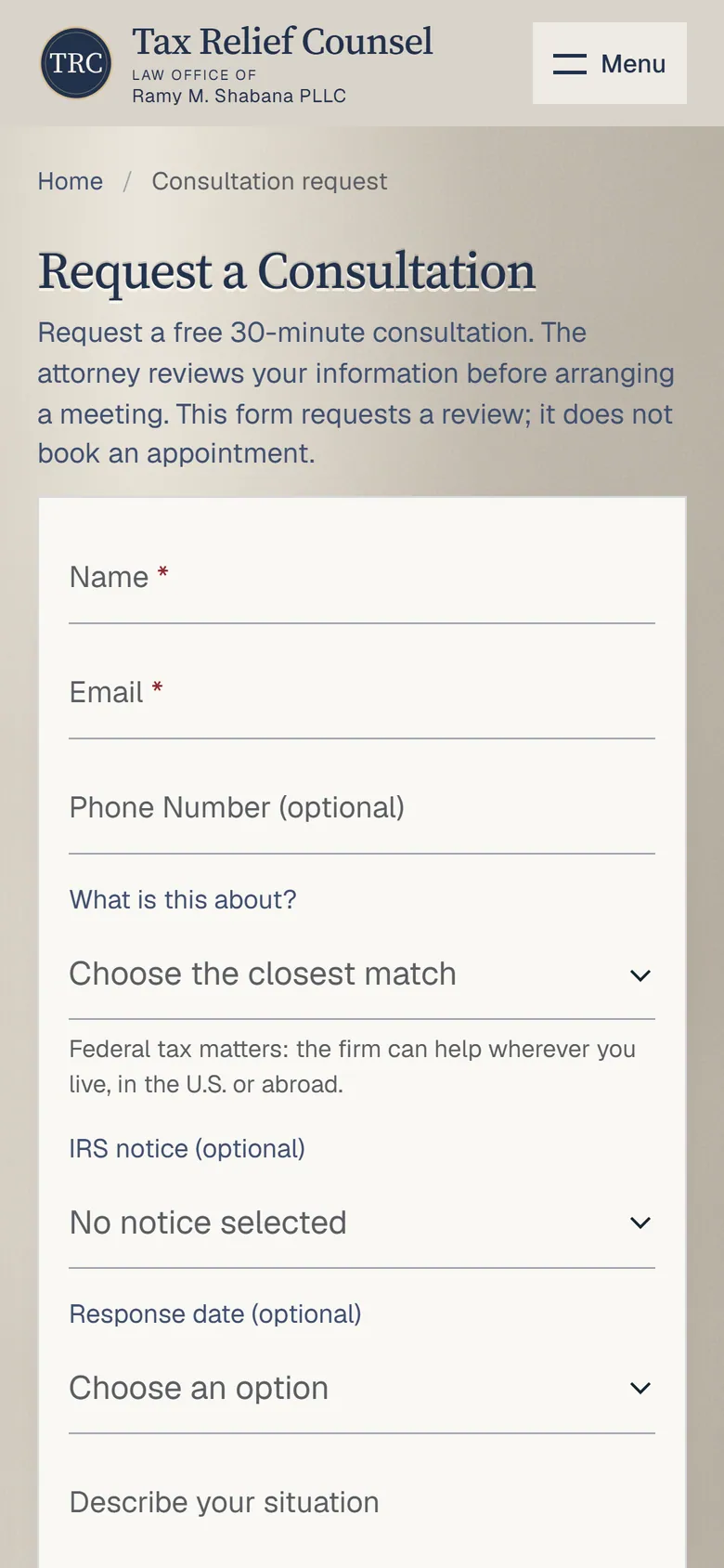 The consultation request on a phone.