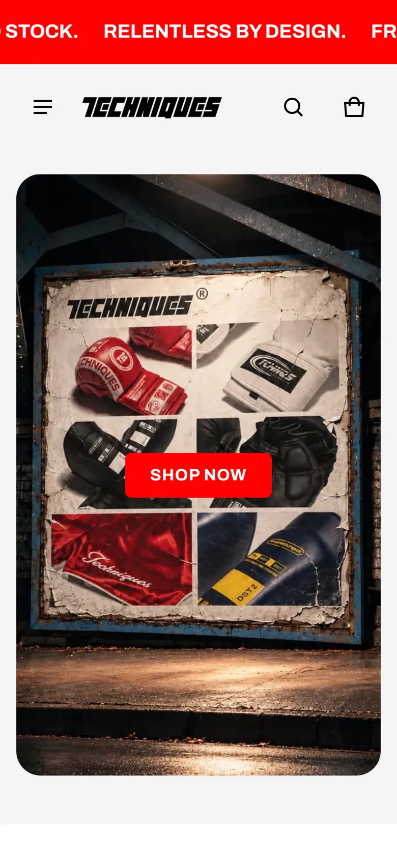 The previous home page on a phone.