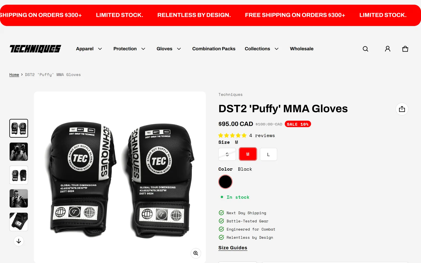 The product page on the previous theme.