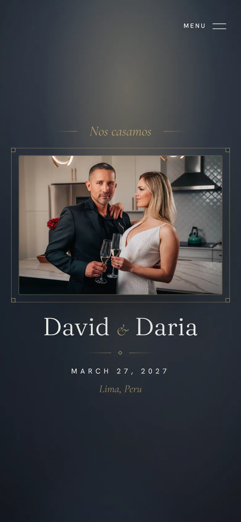 The wedding site on a phone.